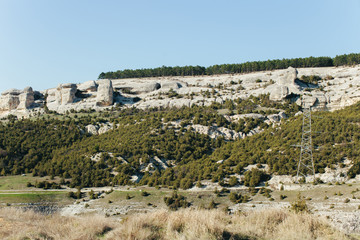 The City Of Bakhchisarai. Top view of the city Bakhchisarai. city in the mountains. Crimea 
