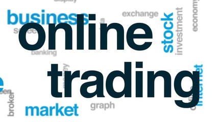 Sticker - Online trading animated word cloud, text design animation.