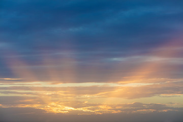 Wall Mural - Beautiful sunset over Mediterranean sea