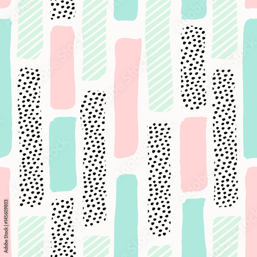Cotton fabric Abstract Brush Strokes Pattern