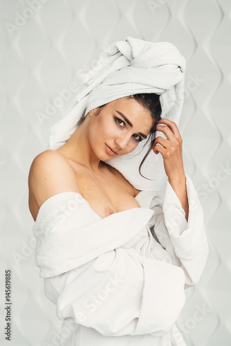 Gorgeous Sexy Young Girl With Dark Hair Big Eyes And Dark