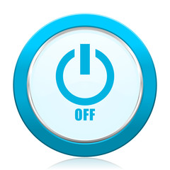 Fototapete - Power off blue vector icon on white background.