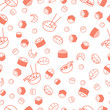 Vector seamless sushi pattern