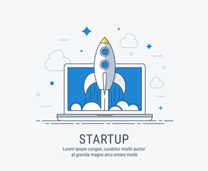 Startup flat modern vector illustration for web.