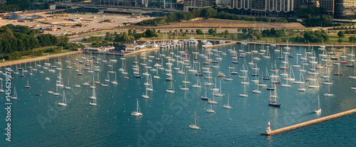 Zdjęcie XXL DuSable Harbor Chicago Panoramic Aerial