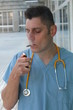© ajr_images - Irresponsible healthcare worker smoking in the hospital