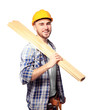 © Africa Studio - Handsome young carpenter on white background