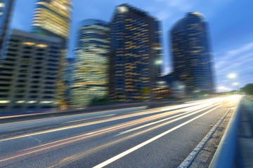 Canvas Print - Blurred urban traffic road