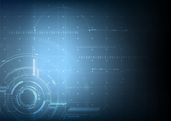 Sticker - Abstract technological future blueprint vector background