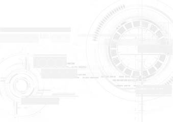 Sticker - Technological white texture hud display vector background abstract