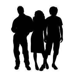 Poster - Vector silhouette of people on white background.