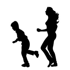 Poster - Vector silhouette of family on white background.