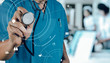© everythingpossible - Healthcare and Medicine concept.smart medical doctor working with stethoscope at modern hospital