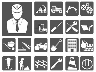 Wall Mural - engineer and construction icon buttons set