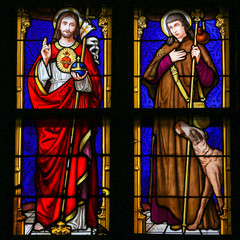 Wall Mural - Stained Glass - Jesus Christ and Saint Roch