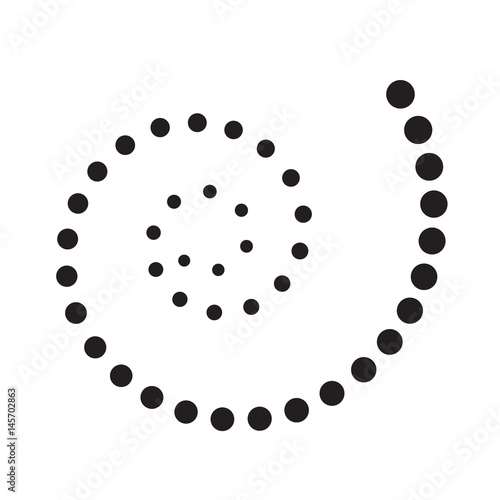 Zdjęcie XXL Kropkowane spirala ikona symbol projektu. Ilustracja wektorowa na białym tle