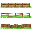 Set of farm wooden fences isolated on white background