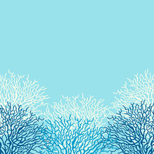 Sea Life Vector Background With Corals