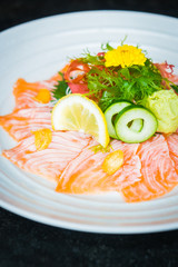 Wall Mural - Carpaccio salmon in white plate