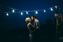 Amazing Wedding Couple Near The River At Night