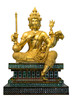 Brahma gold statue isolated on the white background