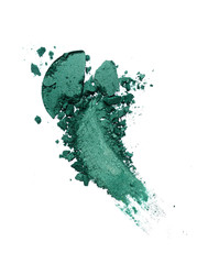 Wall Mural - Smear of crushed green eyeshadow as sample of cosmetic product