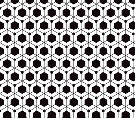 Wall Mural - abstract geometric black and white hipster fashion hexagon pattern
