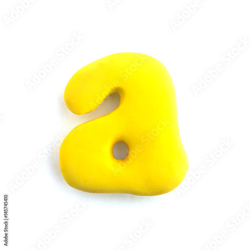 3d Yellow Text Word Letter A Isolated On White Background