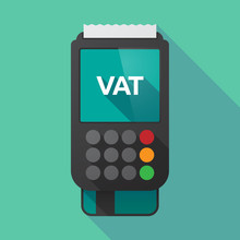 Long Shadow Dataphone With  The Value Added Tax Acronym VAT