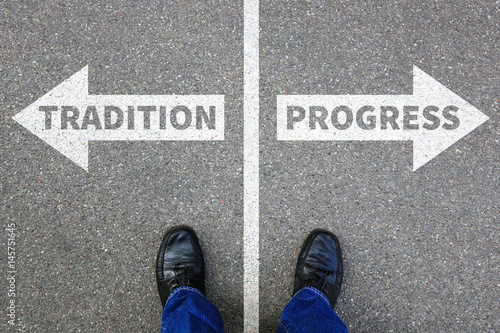 Fotografia Tradition progress future management assessment analysis company business concep