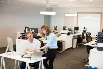 Wall Mural - Business colleagues working at office