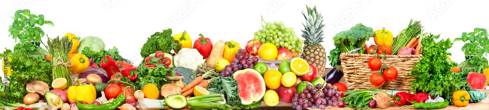 Vegetables and fruits background - obrazy, fototapety, plakaty 