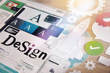 Wall Mural - design services. concept for different categories of design, graphic and web design, logo, stationar