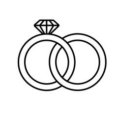 Wedding rings linear icon