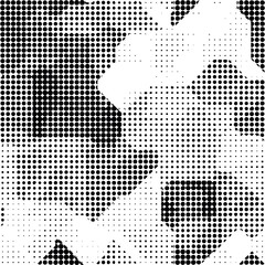 Wall Mural - Modern seamless pattern with dots transition halftone