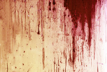 Halloween Background. Blood On Metal Wall Background