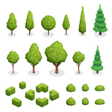 Park Plants Isometric Set