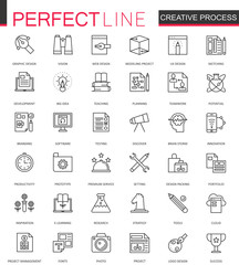 Creative process thin line web icons set. Outline icon design.