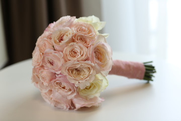 Beautiful bridal bouquet of roses