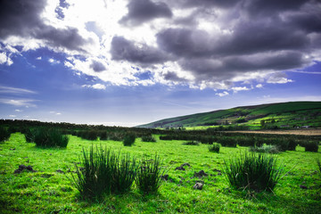 Wall Mural - Stunning view at Pendle Hill Area At Springtime