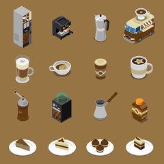 Wall Mural - Coffee Isometric Set