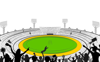 Wall Mural - Stadium of Cricket with pitch for champoinship match