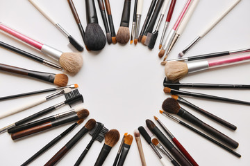 Makeup brush on white background