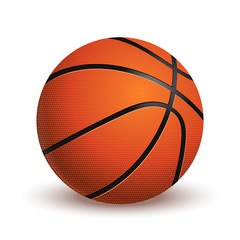 Basketball ball isolated on white background. Realistic Illustration.