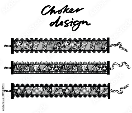 Fotografía Choker design. Collection of chokers.