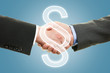 © TeamDF - Two lawyers shaking hands - paragraph symbol