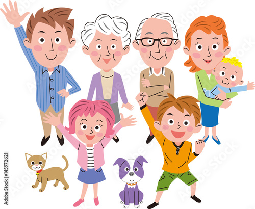 家族イラスト 二世帯家族 ペット 俯瞰 Stock Vector Adobe Stock 家族イラスト 二世帯家族 ペット 俯瞰 Stock Vector Adobe Stock