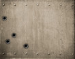 metal plate with bullet holes 3d illustration