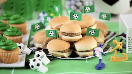 Sticker - Kids football party set with snacks and drinks