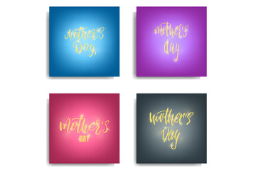 Wall Mural - Mother's Day gold glitter calligraphy cards. Holiday lettering design .